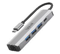iggual hub tipo c 5 puertos 3xusb + rj45 + tipo c