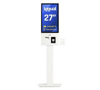 iggual Kiosco TPV Autoservicio 27" FHD - Android 14 - Procesador RK3576 Octa-Core, 4GB/64GB- Pantalla LED 9:16 Táctil Capacitiva- Impresora Tickets- Lector QR/ 1D/2D, NFC- WiFi, Bluetooth