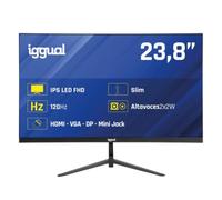 iggual Monitor 23,8” FHD IPS 120Hz 1ms, Frameless - 1920x1080, 99% sRGB - Conectividad: HDMI, DisplayPort, VGA, Altavoces Integrados - Peana y VESA 75x75 - Precisión y Velocidad en la Oficina.