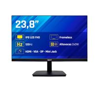iggual Monitor 23,8” FHD IPS 120Hz 1ms, Frameless - 1920x1080, 99% sRGB - Conectividad: HDMI, DisplayPort, VGA, Altavoces Integrados - Peana y VESA 100x100 Accesible MiniPC.