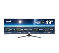 iggual Monitor 5K UltraWide 49" Curvo 32:9- Panel VA LED 5120x1440 (DQHD) 240Hz, 100% sRG-|Conexiones: USB-A, USB-B, USB-C 90W, HDMI 2.1, DP 1.4| FreeSync, HDR- Diseño Frameless y Soporte Regulable.