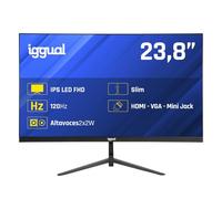 iggual Monitor Profesional 23,8” con Altavoces Integrados- Panel IPS(1920x1080)@120Hz (FHD)-Respuesta 1ms- Pantalla Frameless 99% sRGB-Conexiones: VGA y HDMI-Flicker Free-Compatible VESA -(ML24SMM)