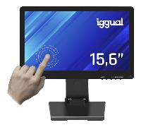 Monitor táctil iggual 15.6″ HD+ Capacitivo LCD 75Hz Negro VGA HDMI USB Windows/Linux