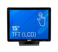iggual Monitor Táctil de 15" - Compat Aplicaciones TPV- Panel Resistivo 75Hz TFT LCD (4:3)- SO: Wind XP hasta 11,MS-Dos, Linux- VESA 75x75mm- USB-A + VGA+HDMI, 1.024x768 XGA (349x274x69) MTL15C
