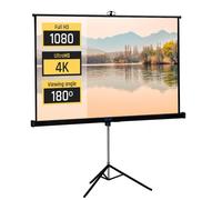 iggual Pantalla Proyección 112" Cuadrada- Portátil Manual Enrollable con Trípode- Visión 180º- Compatible 4K y Cualquier Proyector- Altura Ajustable -BolsaTransporte y Trípode Incluido (200x200 cm)