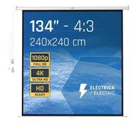 Pantalla eléctrica Iggual 4:3 134" 240x240 cm