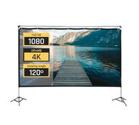 iggual Pantalla Proyección 120" Panorámica 16:9- Plegable y Portáil con Soporte - Visión 120º- Apta Interior y Exterior-4K- Compatible Cualquier Proyector-Bolsa Transporte y Soporte (265x149 cm)