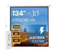 iggual Pantalla de Proyección Eléctrica 4:3 134" 240x240 cm