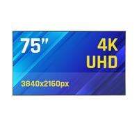 iggual Pantalla Señalización Digital 4K UHD 75", Alto Brillo 1500 CD/m², Android 11, WiFi 6, Bluetooth, HDMI, USB, Altavoces, VESA, para Publicidad y Empresas