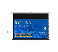 Pantalla proyector eléctrica iggual tensionada 92″ 16:9 motorizada 203x114cm mando a distancia