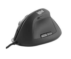 iggual Ratón Vertical Ergonómico Ergo-V con Cable USB - 800-2400 dpi Ajustables- 6 Butones- Diseño Anti-Fatigua- Compatible Windows/macOS/Linux- Cable1.5 m