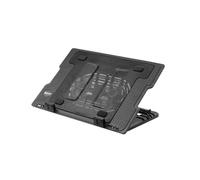 iggual - Base Refrigeradora Portátil de hasta 17” con 2 Ventiladores Silenciosos, Base Ajustable y Antideslizante con 4 Alturas y Luz LED Azul, Incluye Cable USB-A (RP2V17A)