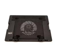 iggual - Base Refrigeradora Portátil de hasta 17” con 1 Ventilador Ultra Silencioso, Base Ajustable y Antideslizante con 4 Alturas, Incluye Cable USB-A (RP1V17)