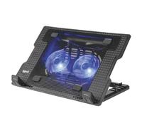 iggual - Base Refrigeradora Portátil de hasta 17” con 2 Ventiladores Silenciosos, Base Ajustable y Antideslizante con 4 Alturas y Luz LED Azul, Incluye Cable USB-A (RP2V17A)