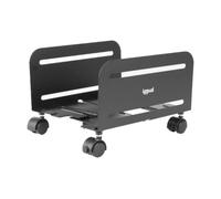 iggual -Soporte para CPU Ajustable.-Soporte Torre Ordenador Bajo Escritorio.-Soporta hasta 10kg, Metálico. -Soporte PC con Ruedas, 2 Ruedas con Función de Bloqueo y 2 Ruedas Direccionales-Negro SOP2