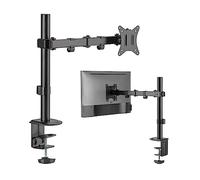 iggual Soporte Articulable Pinza Monitor 17" - 32" SPM01 - Ajustable: Altura Máx 407mm - Inclinación ± 45º - Rotación ± 180º - Giro ± 90º, VESA 75x75mm a 100x100mm (Peso Máx 9 Kg por Brazo)