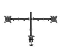 iggual Soporte Articulable Pinza para 2 Monitores 17" - 32" SPM02 - Ajustable: Altura Máx 407mm - Inclinación ± 45º - Rotación ± 180º - Giro ± 90º, VESA 75x75mm a 100x100mm (Peso Máx 9 Kg por Brazo)
