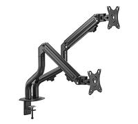 iggual Soporte Articulable Pinza para 2 Monitores 17" - 32" SPMP02 - Compatible Pantallas Curvas, Ajustable: Altura - Inclinación - Rotación - Giro, VESA 75x75mm a 100x100mm (Peso Máx 8 Kg por Brazo)