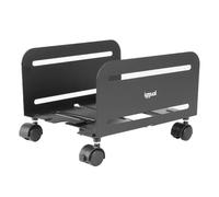 iggual -Soporte para CPU Ajustable.-Soporte Torre Ordenador Bajo Escritorio.-Soporta hasta 10kg, Metálico. -Soporte PC con Ruedas, 2 Ruedas con Función de Bloqueo y 2 Ruedas Direccionales-Negro SOP2