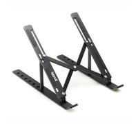 iggual Soporte para portátil plegable de aluminio ajustable hasta 17" con funda antideslizante Negro
