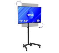 iggual Soporte TV Suelo con Ruedas - Para TV 13"-55" hasta 20kg - Soporte TV Móvil con Inclinación 0º a -30º, Rotación 90º Altura Ajustable - VESA 75x75 hasta 200x200 - Gestión de Cables -SRTV55 Negro