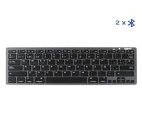 iggual Teclado Bluetooth Slim TKL-BT - Teclado Inalámbrico Compacto 60% con 2 Canales, 78 Teclas, Ultra-Silencioso, Diseño Delgado, Compatible con Windows/macOS/Android - Negro