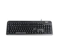 iggual - Teclado USB 105 Teclas + 15 Multimedia - CK-BASIC-120T - Escritura Silenciosa y de Perfil Bajo - Resistente a Salpicaduras - Plug & Play - Ideal para Oficina, Teletrabajo y Estudio - Negro