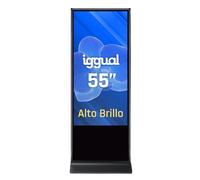 iggual Tótem Digital Interactivo Orchid 55" 4K UHD Alto Brillo-Pantalla Profesional de Señalización y Publicidad Táctil-Procesador i3-1115G- Windows 11 Pro-8GB RAM + 128GB SSD-WiFi 2x10W Altavoces