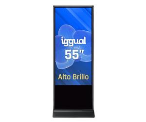 iggual Tótem Digital Interactivo Orchid 55" 4K UHD Alto Brillo-Pantalla Profesional de Señalización y Publicidad Táctil-Procesador i3-1115G- Windows 11 Pro-8GB RAM + 128GB SSD-WiFi 2x10W Altavoces