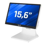 iggual TPV AIO 15,6" WiFi -Monitor Táctil Capacitivo 16:9 - Sin Sist. Operativo -Procesador Intel® N100 3,4 GHz- SSD 128 GB+ 4GB RAM-WiFi 5, BT 5.1, USB,HDMI,VGA -Todo en Uno- Apto Verifactura-Blanco
