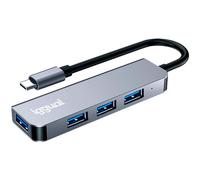 iggual - Hub USB-C con 4 Puertos USB 3.0, Adaptador USB C con 4 Puertos, Indicador LED Azul y Protección de Fusible, Adaptador Tipo C Compatible con Macbook Pro/Air, iPhone y Galaxy, Cable de 30cm