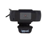 iggual Webcam para sobremesa WC720 Basic View -Cámara HD 720p.Conexión USB -Enfoque Fijo Micrófono Integrado. Campo visión 90º- Enchufar y Listo, sin Software.-Pequeña y Ligera.(8x4,5x3,6 y 62,5 gr.)