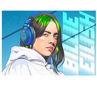 IGHSNZUH Rompecabezas de 1000 Piezas, Imagen de ensamblaje de Madera, póster de Billie Eilish, Juegos for Adultos, Juguetes educativos