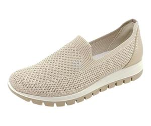 IGI&Co 1150033 Cream Platino Crema Zapatos Mujer Deportivos Casual Slip On Sin Cordones Tela