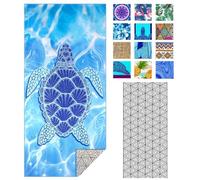 IGINOA Toalla de Playa Grande XXL Familiar Toallas Piscina Microfibra Grandes Mujer Secado Rápido Toalha Praia Ligera Originales Absorbente Beach Towels Antiarena 180x90 Regalo Tortuga Azul