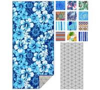 IGINOA Toalla Playa Microfibra Grande Antiarena 180 * 90 Flor Azul Toallas Piscina Mujer Fina Toalha de Praia XL Anti Arena Ligera Beach Towel Niña Secado Rápido Toalhas Manta Pareo Playa Accesorios