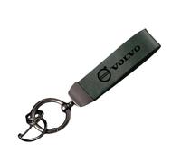 IGJCHUSYG Llavero de Coche per Volvo XC90 2008-2014, Llavero para Coche para Mujeres Hombres Llavero de Cuero Genuino Llavero de Aleación de Zinc,Grey