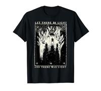 Iglesia ardiente Que haya luz Gótico Oculto Lucifer 666 Camiseta