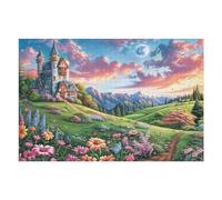 Iglesia Campo de Flores Rural Campo Naturaleza Salvaje Puzzle 1000 Piezas para Adultos Agradable Divertido Y Creativo Ocio Y Momentos Libres 1000 PCS（75x50cm）