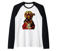 Iglesia Católica de Jesús San Estanislao Vitral Camiseta Manga Raglan