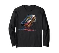 Iglesia Cristiana de la Biblia Bandera Americana USA Drip Graffiti Lover Manga Larga