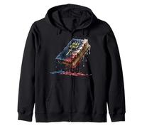 Iglesia Cristiana de la Biblia Bandera Americana USA Drip Graffiti Lover Sudadera con Capucha