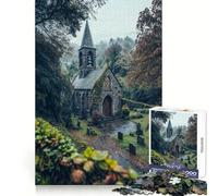Iglesia de Piedra en el Bosque para Adultos Rompecabezas de 1000 Piezas Rompecabezas Mental Divertido y Relajante Montaje de imágenes Una cálida Sorpresa 38x52cm