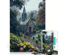 Iglesia de Piedra en el Bosque, Rompecabezas de 1000 Piezas para Adultos y Adolescentes, para Mejorar la Memoria, Relajarse, Corte nítido, Regalo Encantador 38x26cm