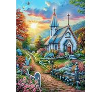 Iglesia del Bosque Puzzle 1000 Piezas Cartón Resistente para Niños Mayores 14 Años Cuentos de Hadas de Animales y Plantas Estimulación Cerebral Entretenimiento Sin Pantalla 1000 PCS