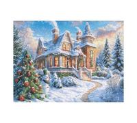 Iglesia Montaña Campo Verde Rural Campo Salvaje Puzzle 500 Piezas para Adultos Agradable Divertido Y Relajante Pasatiempos Y Hobby 500 PCS（52×38cm）