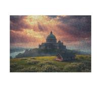 Iglesia Puzzle 300 Piezas Desafío Impossible Extremo Paisaje de Edificio Rompecabezas para Adultos Aliviar Estrés Decoración Hogar 3D Maquetas Construir 300 PCS
