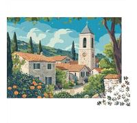 Iglesia Rural, Estilo póster Rompecabezas Puzzle,70x50cm/1000pcsAdulto Juego Educativo Decoración del Hogar