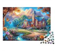 Iglesia Rural Puzzle de 1000 Piezas Papel para Adultos Paisaje de jardín Juego de Puzzle 1000 Piezas 70x50cm/1000pcs