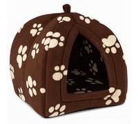 Igloo - Cama para mascotas, gato, gatito, perro, forro polar, bonita pirámide acogedora, lavable, cálida, casa cueva, tienda de campaña para gatitos, conejos, cobayas y otros animales pequeños